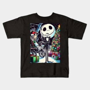 Elevate Your Holidays: Unique Jack Skellington Christmas Art for a Whimsical Celebration! Kids T-Shirt